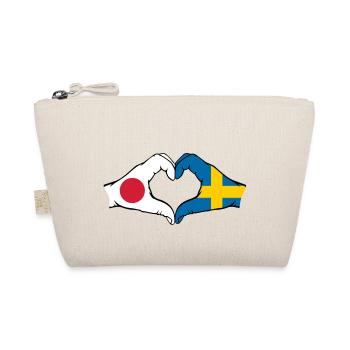 Japan Schweden Hände Herzform - Bio-Täschchen - Natur - Vorne