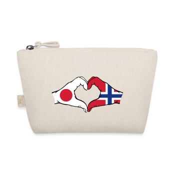 Japan Norwegen Hände Herzform - Bio-Täschchen - Natur - Vorne