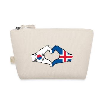 South Korea Iceland Hands Heart Shape - Organic Pouch - nature - Front