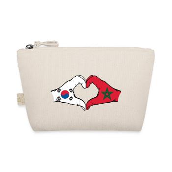 South Korea Morocco Hands Heart Shape - Organic Pouch - nature - Front