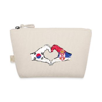 South Korea Serbia Hands Heart Shape Used - Organic Pouch - nature - Front