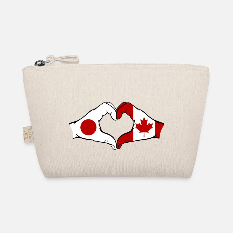 Japan Canada Hands Heart Shape Organic Pouch
