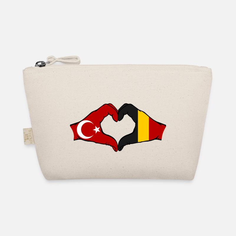 Turkey Belgium Hands Heart Shape Organic Pouch