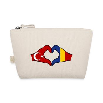 Turkey Romania Hands Heart Shape - Organic Pouch - nature - Front