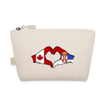 Canada Serbia Hands Heart Shape - Organic Pouch - nature - Front