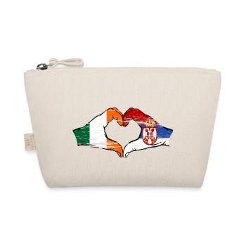 Irland Serbien Hände Herzform used - Bio-Täschchen - Natur - Vorne