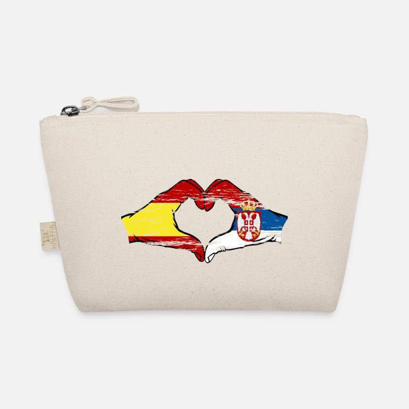 Espagne Serbie drapeau forme de coeur utilisé Trousse biologique