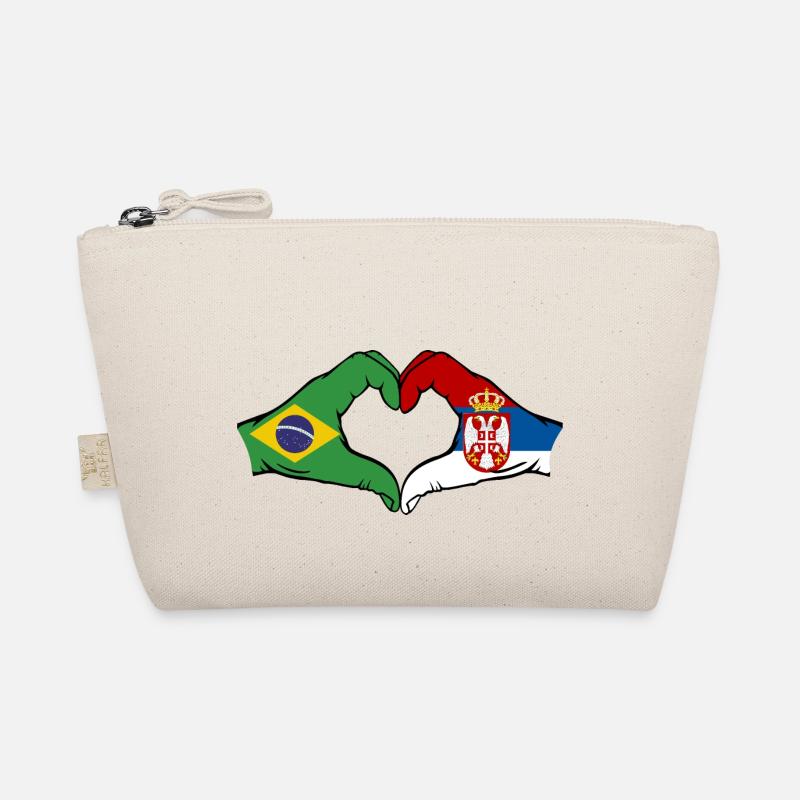 Brésil Serbie drapeau coeur forme Trousse biologique