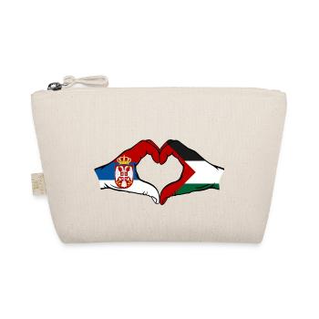 Serbie Palestine Drapeau Coeur Forme - Trousse biologique - nature - Devant