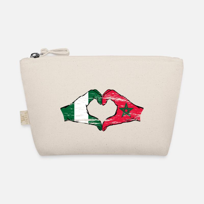 Nigeria Morocco flag heart shape used Organic Pouch