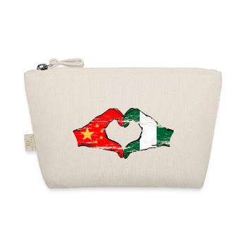 Forme de coeur du drapeau de la Chine et du Nigeria utilisé - Trousse biologique - nature - Devant