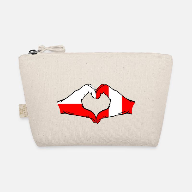 Pologne Pérou Drapeau Forme Coeur Trousse biologique
