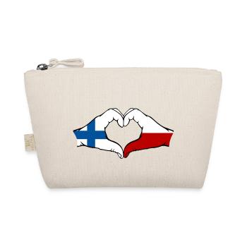 Finlande Pologne Drapeau Coeur Forme - Trousse biologique - nature - Devant