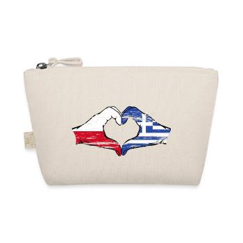 Poland Greece Flag Heart Shape Used - Organic Pouch - nature - Front