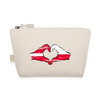 Latvia Poland flag hands heart shape used - Organic Pouch - nature - Front