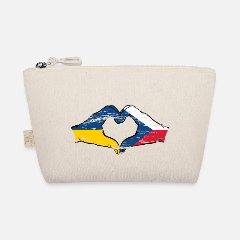 Ukraine République tchèque drapeau mains forme de coeur utilisé Trousse biologique