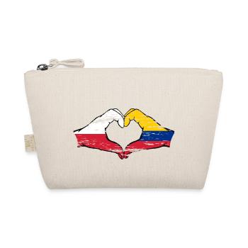 Polen Kolumbien Flagge Hände Herzform used - Bio-Täschchen - Natur - Vorne