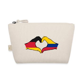 Germany Colombia Flag Hands Heart Shape - Organic Pouch - nature - Front