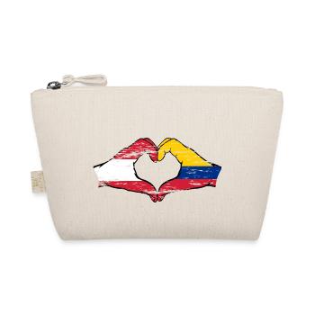 Austria Colombia Flag Hands Heart Shape Used - Organic Pouch - nature - Front