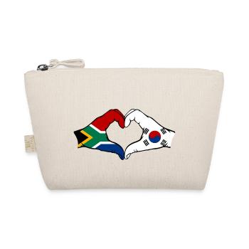 Afrique du Sud Corée du Sud Drapeau Mains Coeur Forme - Trousse biologique - nature - Devant