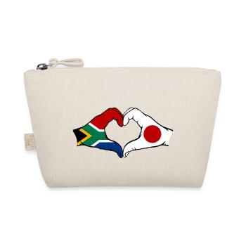 Afrique du Sud Japon Drapeau Mains Coeur Forme - Trousse biologique - nature - Devant