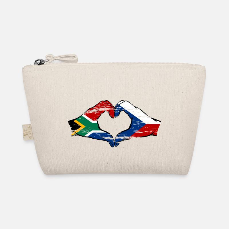 Afrique du Sud République tchèque drapeau mains forme de coeur utilisé Trousse biologique