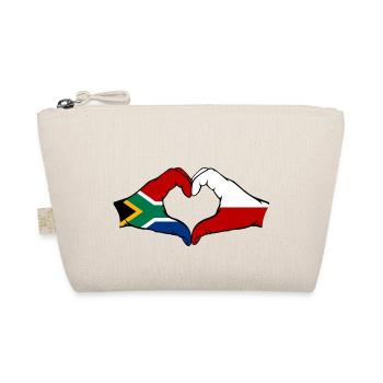 Südafrika Polen Flagge Hände Herzform - Bio-Täschchen - Natur - Vorne