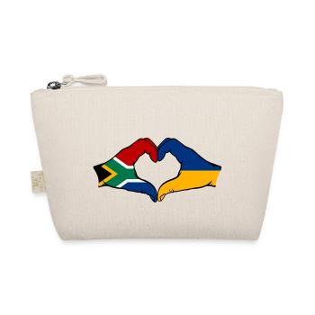 South Africa Ukraine Flag Hands Heart Shape - Organic Pouch - nature - Front