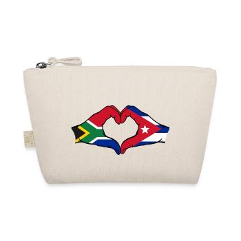 Südafrika Kuba Flagge Hände Herzform - Bio-Täschchen - Natur - Vorne