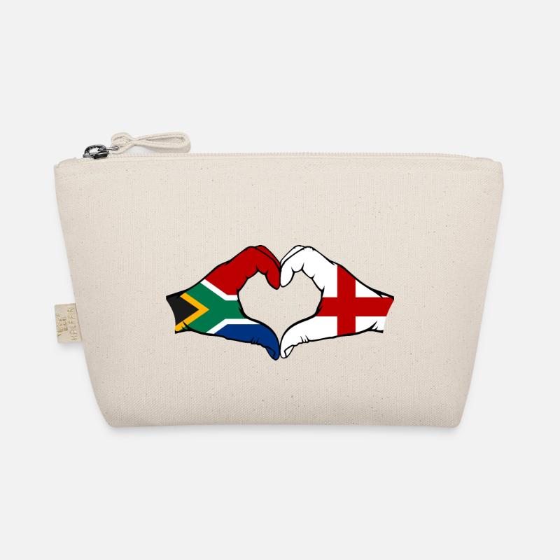 Afrique du Sud Angleterre Drapeau Mains Coeur Forme Trousse biologique