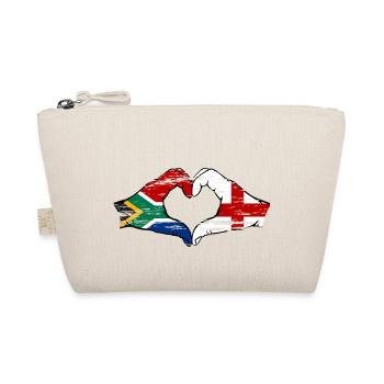 Afrique du Sud Angleterre drapeau mains forme de coeur utilisé - Trousse biologique - nature - Devant
