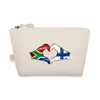 Afrique du Sud Finlande Drapeau Mains Coeur Forme Utilisé - Trousse biologique - nature - Devant