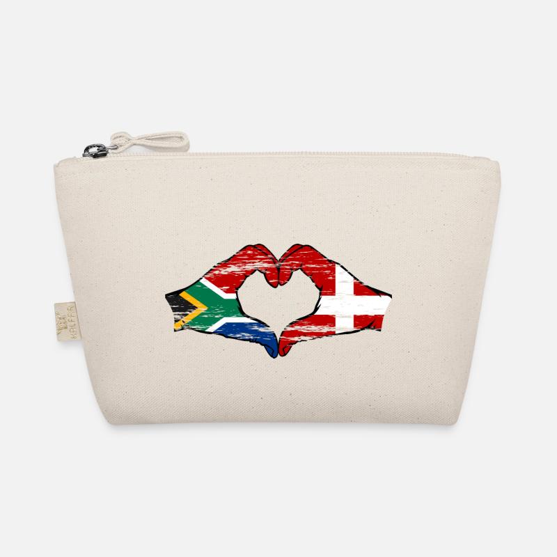 Afrique du Sud Danemark drapeau mains forme de coeur utilisé Trousse biologique