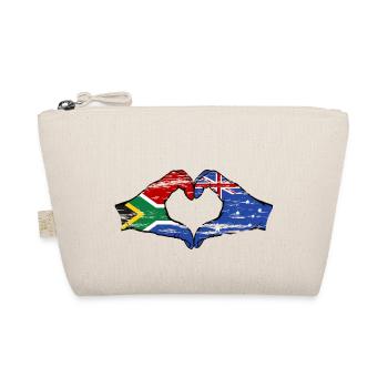 Südafrika Australien Flagge Hände Herzform used - Bio-Täschchen - Natur - Vorne