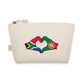 Südafrika Portugal Flagge Hände Herzform - Bio-Täschchen - Natur - Vorne