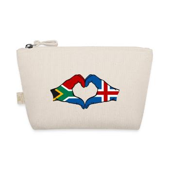 Afrique du Sud Islande Drapeau Mains Coeur Forme - Trousse biologique - nature - Devant