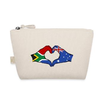 South Africa Australia Flag Hands Heart Shape - Organic Pouch - nature - Front