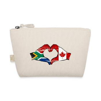 Südafrika Kanada Flagge Hände Herzform used - Bio-Täschchen - Natur - Vorne