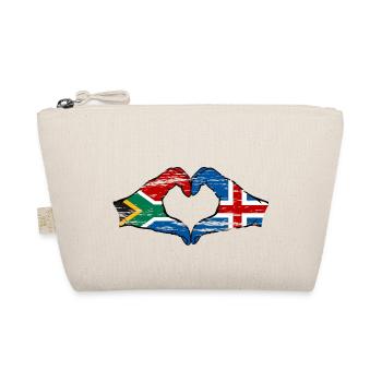 South Africa Iceland Flag Hands Heart Shape Used - Organic Pouch - nature - Front