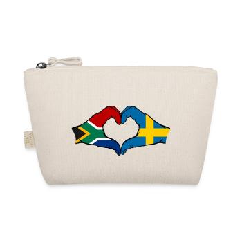 Afrique du Sud Suède Drapeau Mains Coeur Forme - Trousse biologique - nature - Devant