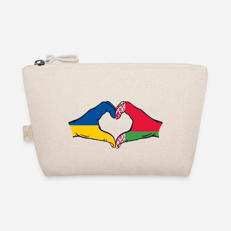 Ukraine Belarus Flagge Hände Herzform Bio-Täschchen
