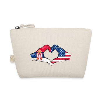Serbie États-Unis drapeau mains forme de coeur utilisé - Trousse biologique - nature - Devant
