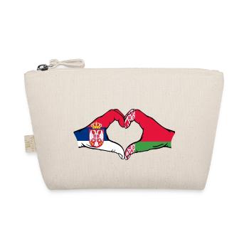 Serbien Belarus Flagge Hände Herzform - Bio-Täschchen - Natur - Vorne