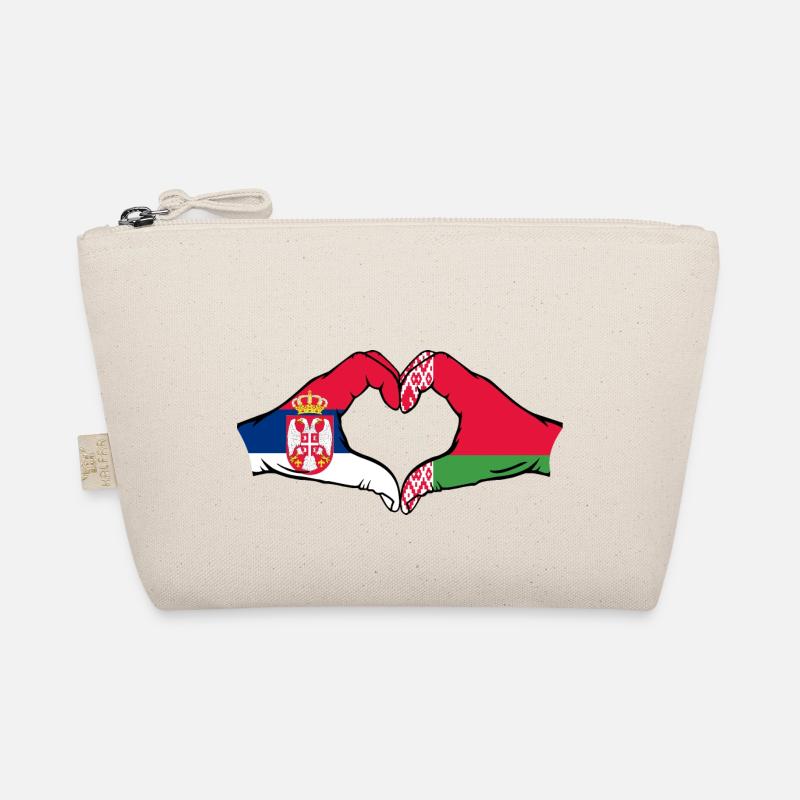 Serbien Belarus Flagge Hände Herzform Bio-Täschchen