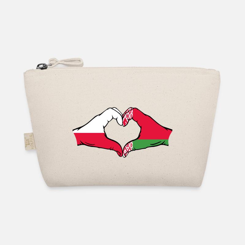 Polen Belarus Flagge Hände Herzform Bio-Täschchen