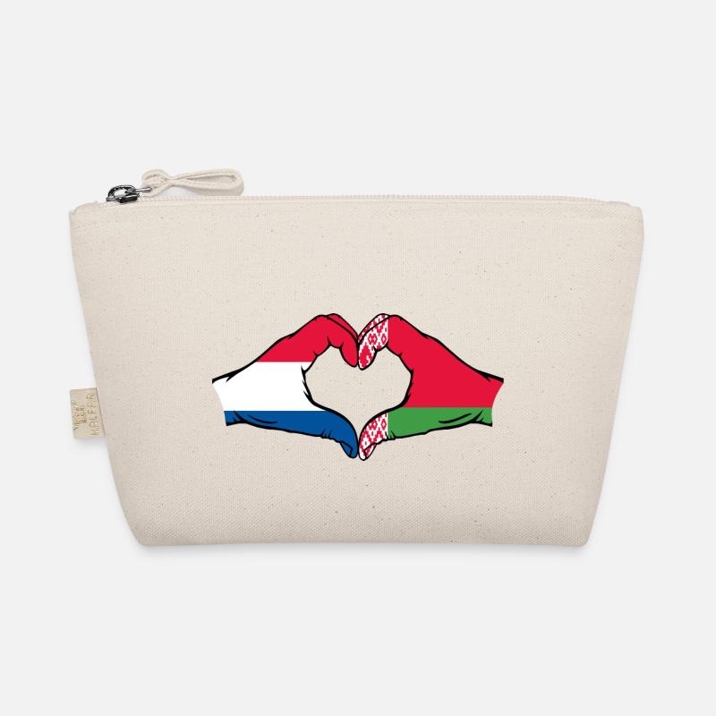 Hollande Biélorussie Drapeau Mains Coeur Forme Trousse biologique