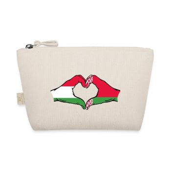 Hungary Belarus Flag Hands Heart Shape - Organic Pouch - nature - Front