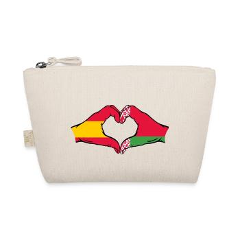 Spain Belarus Flag Hands Heart Shape - Organic Pouch - nature - Front