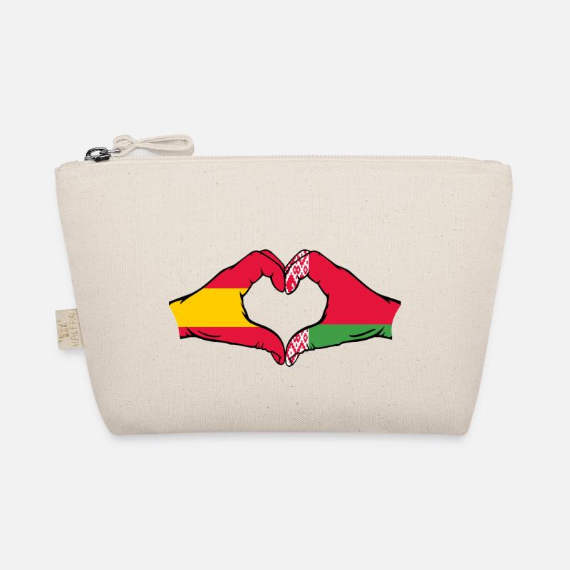 Espagne Biélorussie Drapeau Mains Coeur Forme Trousse biologique