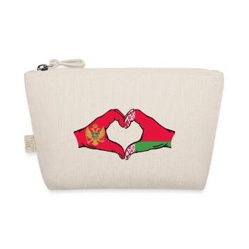 Montenegro Belarus Flag Hands Heart Shape - Organic Pouch - nature - Front